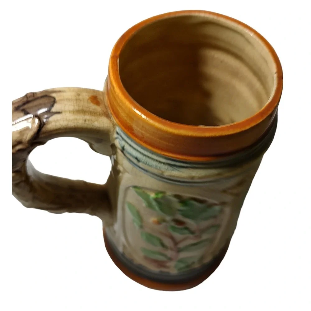 Vintage Beer Stein 3D Hand Painted Made in Japan Pub Bar Music Scene 7.25 in SEE